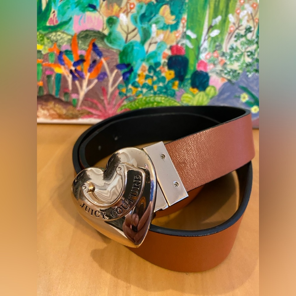 Juicy Couture Women's Reversible Belt, Black and Brown, S/M